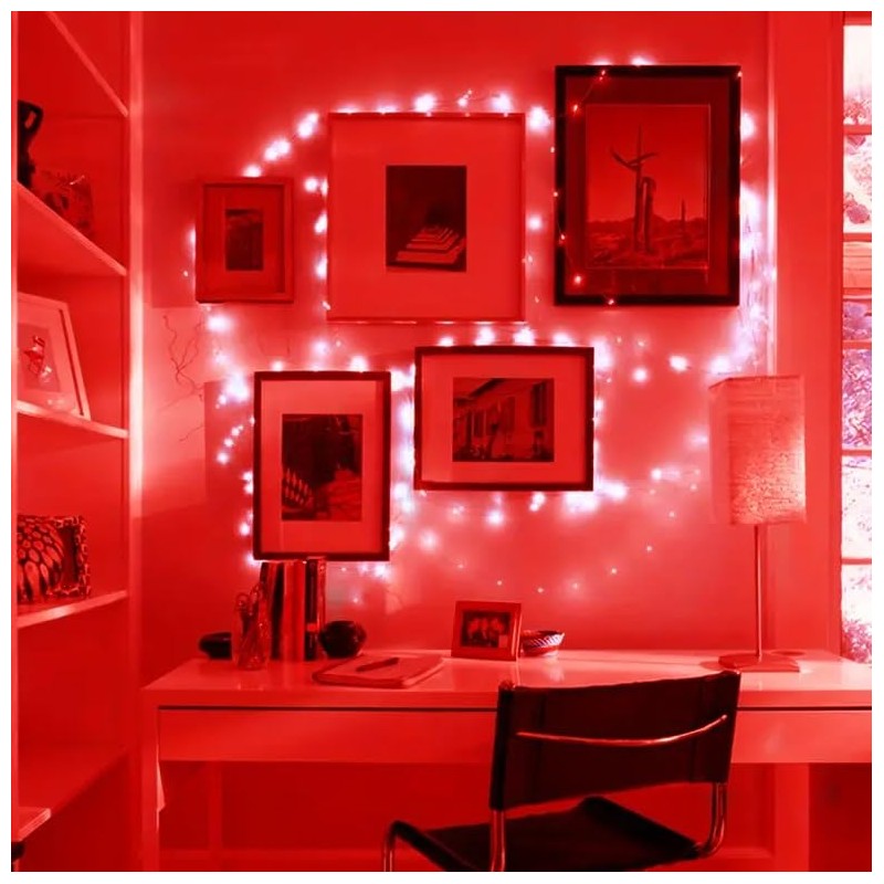 Volunx USB Red Fairy Lights 2/5/10m Copper USB Plug in,