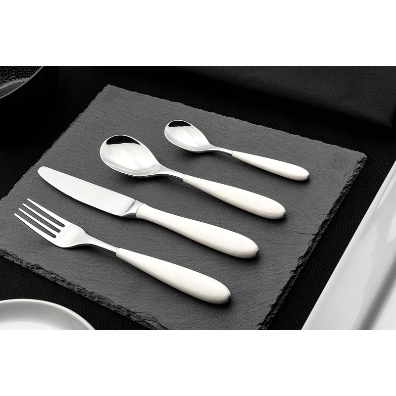 Grunwerg 2DF650W Dessert Forks, 18/10 Stainless Steel, White