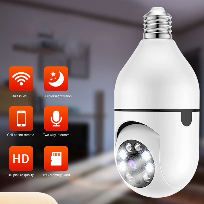 E27 Light Bulb Camera 1080P 360° Rotation Wifi 2 Way