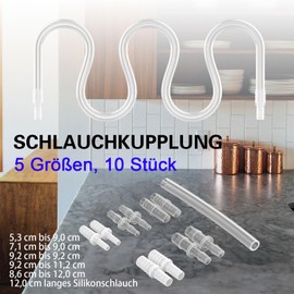 Urinella Hose Connector for Women Extension Tube Reusable Pipe Connector Repair and Maintenance Kit for Hoses 5 mm 7 mm 9 mm 11 mm 12 mm (Diameter 5-12 mm) Pack of 10