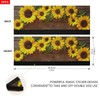 Oarencol Sunflower Refrigerator Door Handle Covers Yellow Flower Wooden Set