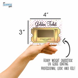 My Scratch Offs - Valentine's Day Gold Ticket Scratch Off Cards and Stickers, Fun DIY for Love Notes, Couples Gifts, Promo Codes and Ticket Games - Self-Adhesive 20-Pack