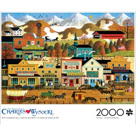 Buffalo Games - Charles Wysocki - Pete's Gambling Hall - 2000 Piece Jigsaw Puzzle for Adults - Challenging Puzzle Perfect for Game Nights - Finished Size is 38.50 x 26.50