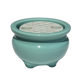 ナカムラ商事(Nakamurashoji) 穴明付線香立 グリーン 約10.5×10.5×7.5cm