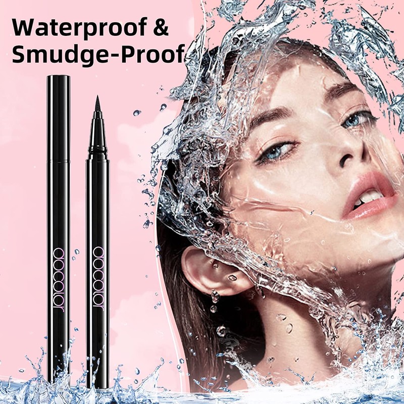 Docolor Liquid Eyeliner, Black Waterproof EyeLiner Ultra precise felt tip,