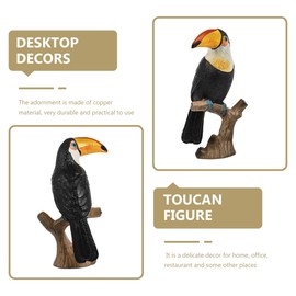 Cabilock Realistic Toucan Figurine Desktop Toy Positive Office Present Home Decor Bird Model Ornament