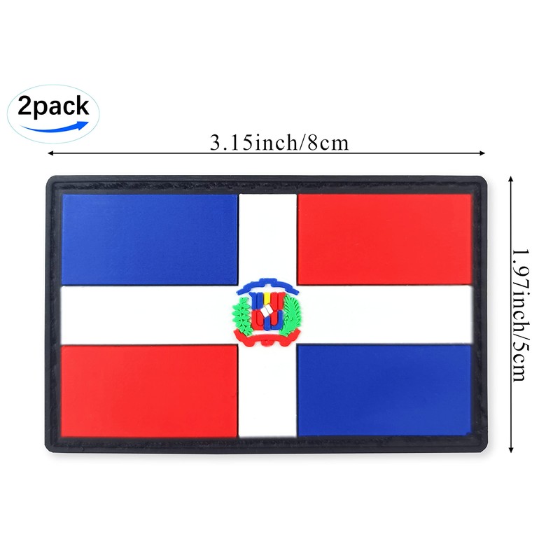 JBCD Dominican Flag Patch Tactical Patch - PVC Rubber Hook