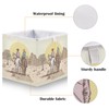 Ollabaky Western Desert Cowboy Cube Storage Bin, Foldable Canvas Storage