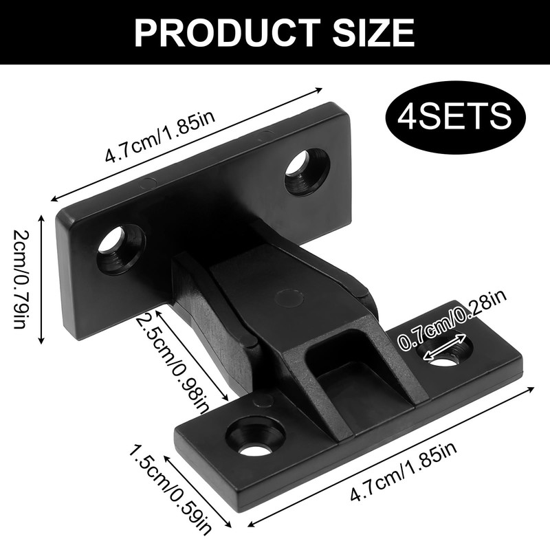 4 Pairs Keku Drop On,Hook Push in Plinth Fasteners Fittings