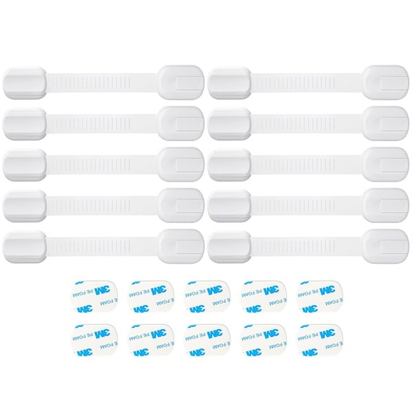 (10 Pack) Cupboard Locks for Children, Child Safety Cupboard Locks,