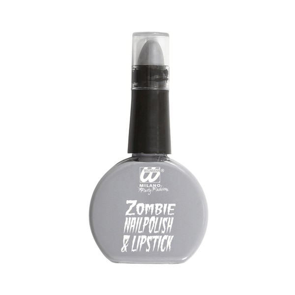 Widmann 01152 - Nail Polish and Lipstick Set for Zombie Grey