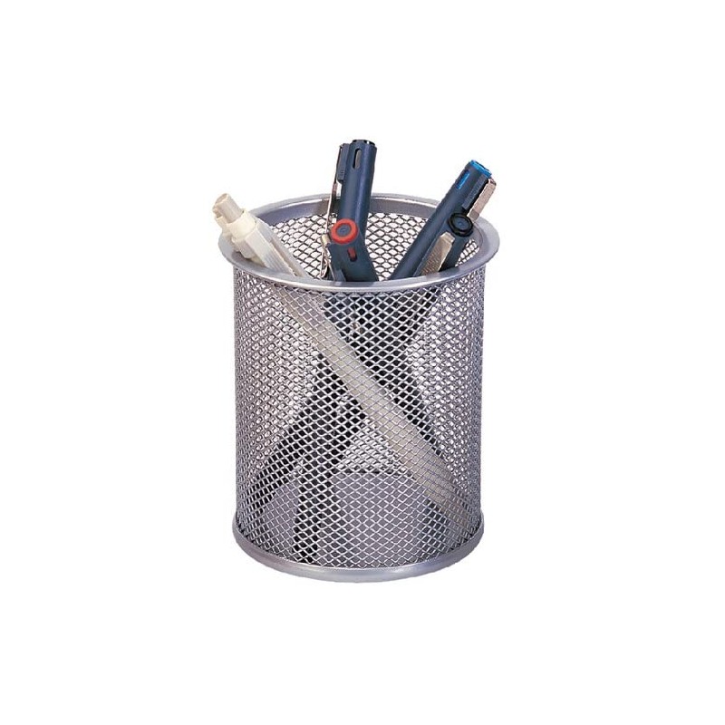 Q-Connect Mesh Pen Pot Silver KF00846