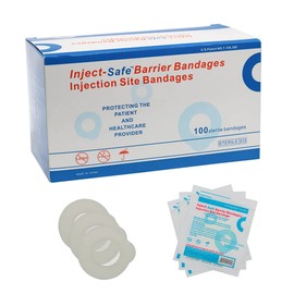 Inject-Safe Barrier Bandage, White, 100 Count, 0.39 pounds