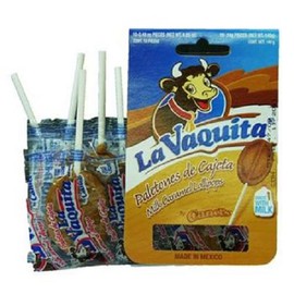 Canels La Vaquita Caramel Lollipops - Strips, 10 Count (SUGAR CANDY - ETHNIC)