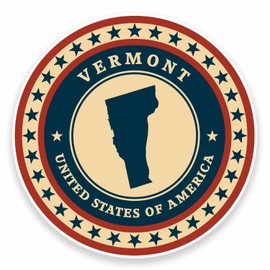 2 x 10cm Vermont USA America Sticker Car Laptop Travel Luggage Flag Map #9619 (10cm Wide x 10cm High)