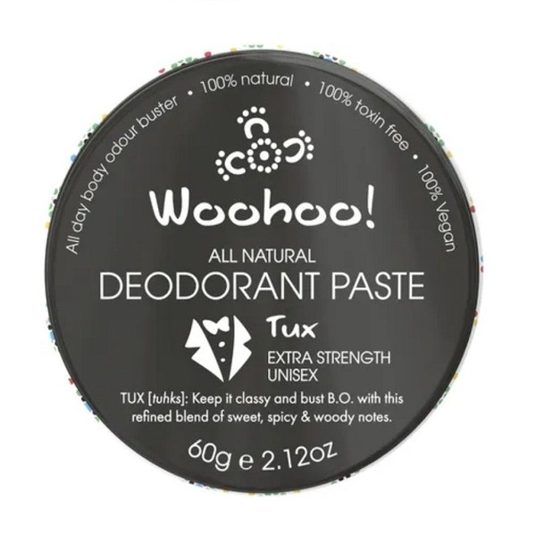 Woohoo Natural Deodorant Paste Tin Extra Strength Unisex - Tux