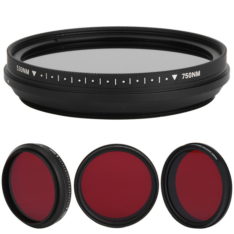 FOTGA 58mm Adjustable Optical Infrared Lens Filter 530-750nm for DSLR