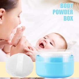 Baby Powder Container with Puff,Lightweight Cosmetic Dusting Box - Body Powder Container Dispenser Case with Puff for Baby After Bath