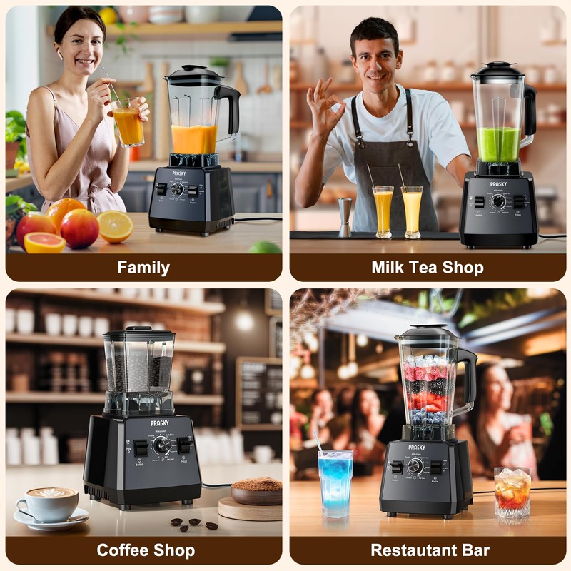 Professional Blender,Smoothies Blenders, PRASKY Max.2400Watts/1000Watts Blender and Grinder Combo 25000RPM