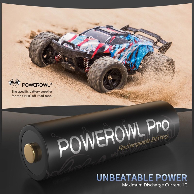 POWEROWL Rechargeable AA Batteries, High Capacity 2800mAh, Premium NiMH Double