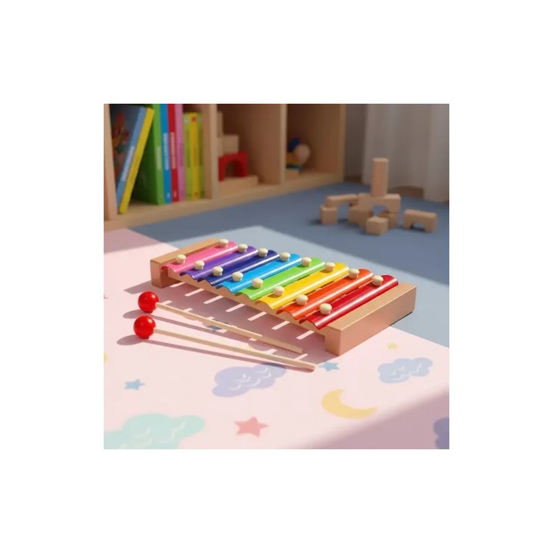 Xilofono Infantil 8 Notas Madera Didactico-montessori Juguet