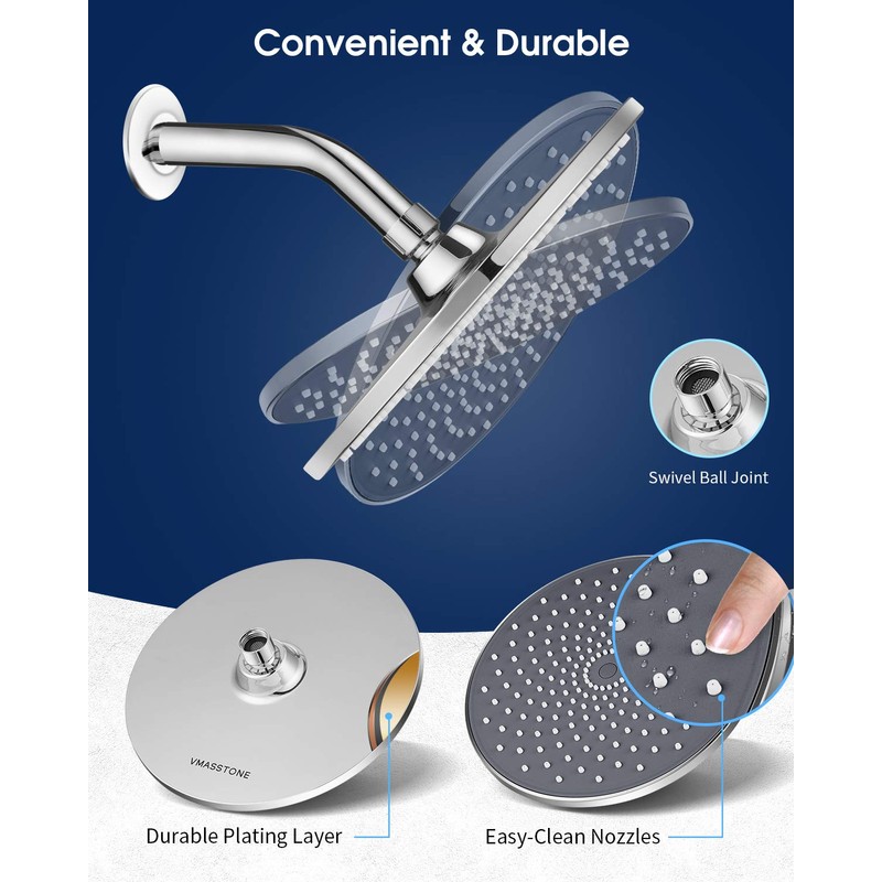 Large Shower Head VMASSTONE 9In High Pressure Showerhead - Tool