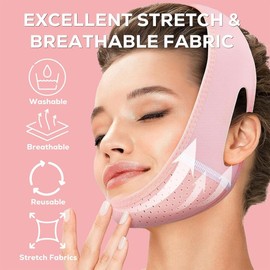 Wiederverwendbare V-Linienmask,Doppelkinn-Reduzierer,Das beste Geschenk für die Schönheit der Frau,Rosa