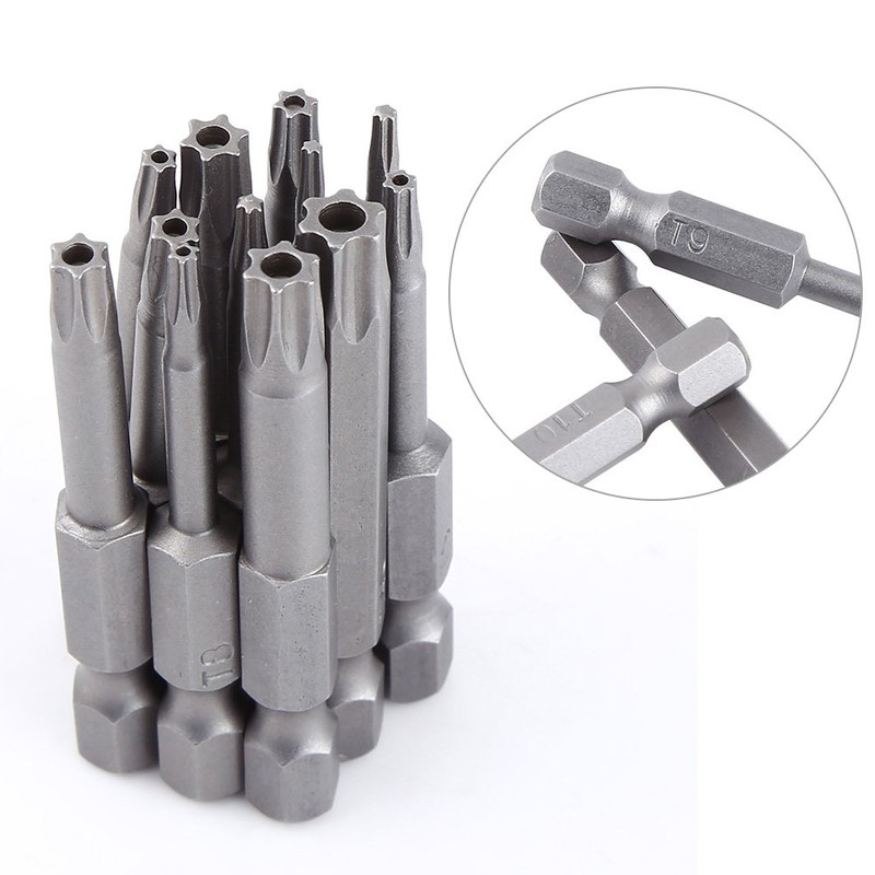 Star Head Bit 12pcs 1/4" Shank 50mm S2 Steel Magnetic