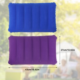 Prmape 2 Stück Aufblasbares Kissen, Reisekissen Aufblasbar 43x27cm, Aufblasbare Camping Kissen Ultraleicht, Ergonomisches Nackenkissen Aufblasbar für Büro Outdoor Wandern