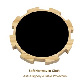 SUTIMSHE Wooden Hub Centerpiece for Mexican Train Dominoes Game with Felted Bottom (up to 8 Players) Dominoes Accessories Made of Superior Pine