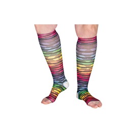 Lymphedivas Roller Disco Medical Graduated Compression Sock Pair 15-20mmHg (Long Closed-Toe X-Large)