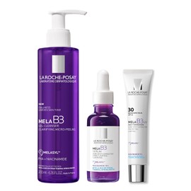 La Roche Posay. Mela B3 Serum Antimanchas 30ml + Mela B3 Crema Hidratante FPS30 40ml + Mela B3 Limpiador 200ml