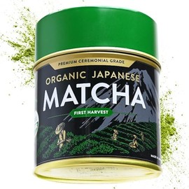 aprikalife Auténtico Matcha en polvo japonés de grado ceremonial, lata de 30 g, polvo de té verde ceremonial orgánico de primera cosecha (1 oz30 g),  