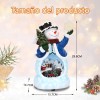 Muñeco De Nieve Musical Con Luces Led Tren Giratorio Escena