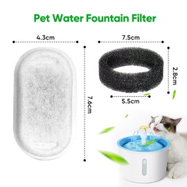 Pack of 20 Cat Fountain Filters, Petlibro Filter, Includes 10 Pieces Carbon Filters and 10 Foam Sponge, for a Variety of Stainless Steel Cat Fountains