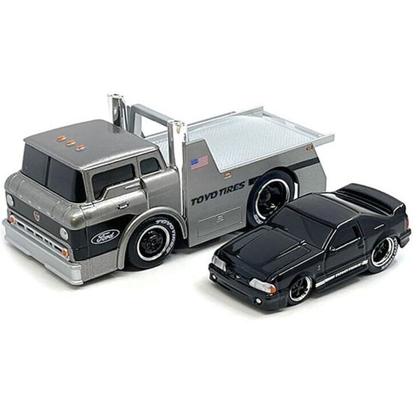 1966 C600 Flatbed Truck Gray Metallic and 1993 SVT Cobra