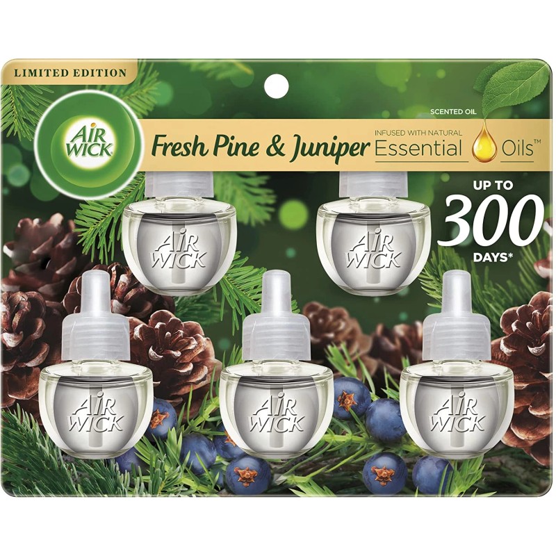 Air Wick Plug in Scented Oil Refill, 5 Ct, Fresh