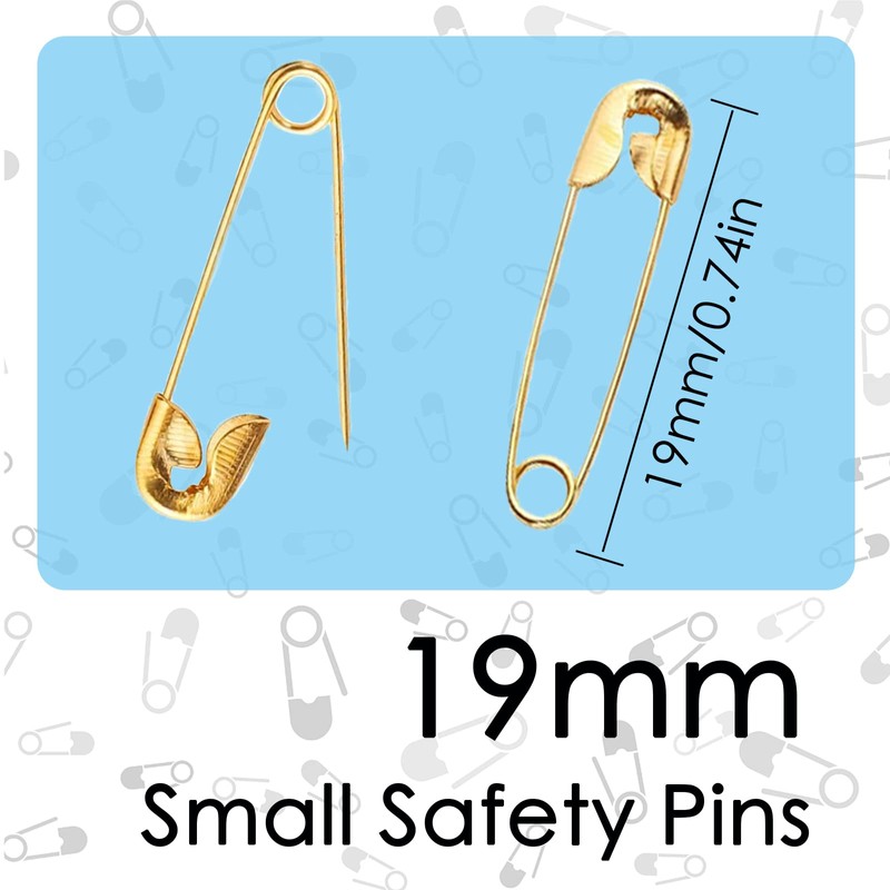 LLYJOYE 200 Pcs Small Black Safety Pins 19 mm Safety