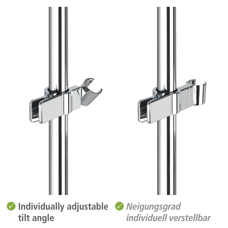 WENKO Shower Glider Metal Shower Head Holder Universal Fits 19-25mm