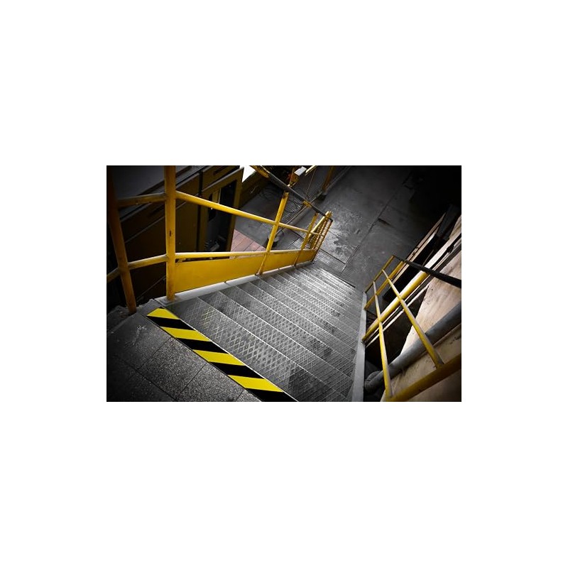 Brady ToughStripe Nonabrasive Diagonal Stripes Floor Marking Tape, 100' Length,