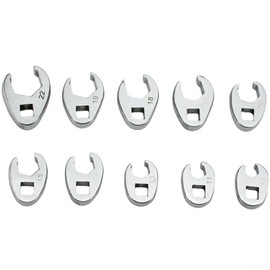 Crowfoot Wrench Set 10pcs 10 To 22mm 3/8Inch Sq Drive Metric Spanner Set with Open End Design