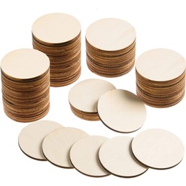 100 Pcs Unfinished Wood Circle 1 inch Wood Craft Circle 0.1'' Thickness Wood Slices Round Wooden Disc Natural Wooden Cutout Ornaments for Decoration DIY Craft Art Supplies Painting School Project