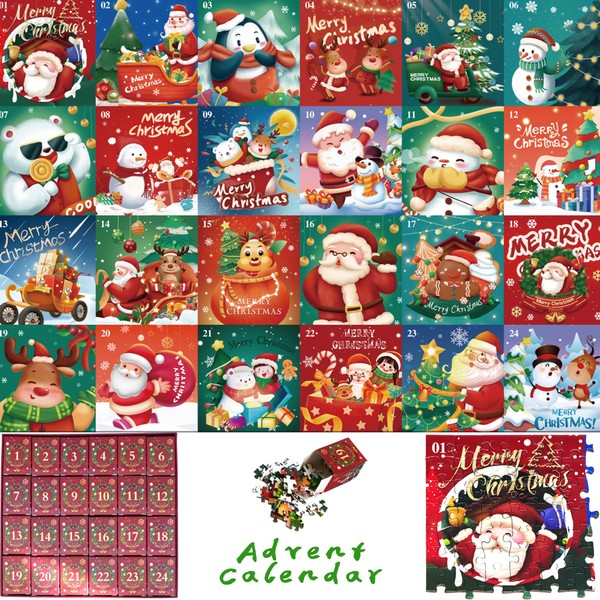 Advent Calendar 2024 Christmas Puzzle, Christmas Jigsaw Puzzles Game, 24