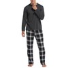 Vlazom Men's Pajamas Set Long Sleeves Soft Pj Top and