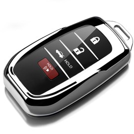 RFSRZ for Toyota Key Fob Cover,Soft Key Shell Case for 2025 Camry 2019 - 2022 2023 2024 2025 Venza RAV4 Prime Sienna Land Cruiser Fortuner Mirai Grand Highlander Prius Collora 4/5/6 Buttons (Silver)