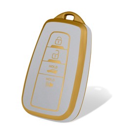 WORCAS Smart 4 Button Key Fob Cover Case Compatible with RAV4 Camry Corolla Avalon C-HR Prius GT86 Highlander(Quicksand-Gold)