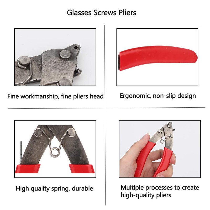 Eyeglass Repair Tool Kit, Universal Glasses Screw Pliers Rimless Frame