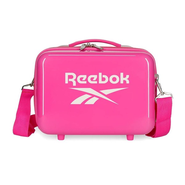 Reebok Maveryck Adjustable Toiletry Bag with Shoulder Strap, White, 29 x 21 x 15 cm, Rigid ABS 9.14 L, 0.6 kg, fuchsia, Necessary