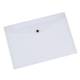 Q-Connect A4 Document Folder Plastic Clear Popper KF01244Q - Pack of 12