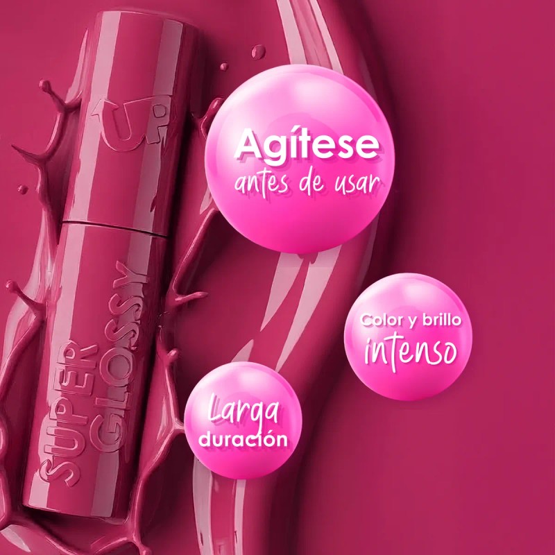 Pink Up, Super Glossy, Labial De Larga Duración Nude